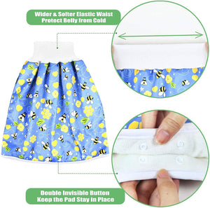 Langsprit 2 Pack Baby Diaper Skirt for Potty Training/Baby Leak-Free Bed Pad - Washable Mattress Pad - Reusable Under Pads - 