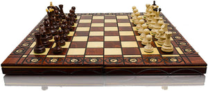 Large Hand Crafted Wooden Senator Chess Professional Set - 