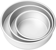 Load image into Gallery viewer, Last Confection 3-Piece Round Cake Pan Set - Includes 6&quot;, 8&quot; and 10&quot; Aluminum - 
