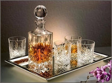 Load image into Gallery viewer, Le&#39;raze Elegant Mirrored Rectangular Silver Tray, Mirrored Tray for Whiskey Decanter - 
