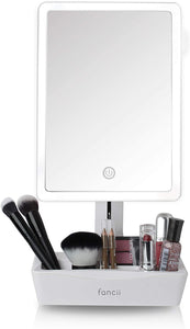 LED Lighted Large Vanity Makeup Mirror with 10X Magnifying Mirror Dimmable - 