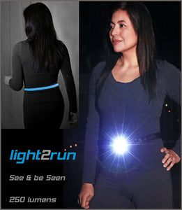 LIGHTWALKER Night Running Light Belt, Front Light LED Rechargeable - 