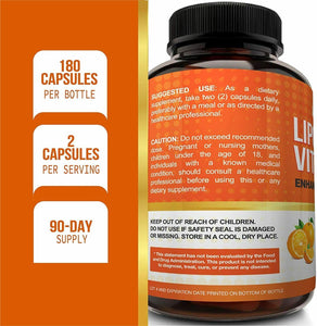 Liposomal Vitamin C 1600mg 180T Absorption Fat Soluble  NutriFlair USA IMPORT - 