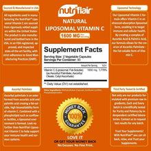 Load image into Gallery viewer, Liposomal Vitamin C 1600mg 180T Absorption Fat Soluble  NutriFlair USA IMPORT - 
