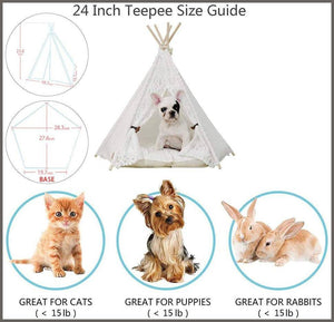 little dove Pet Teepee Dog(Puppy) & Cat Bed - Portable Pet Tents - 