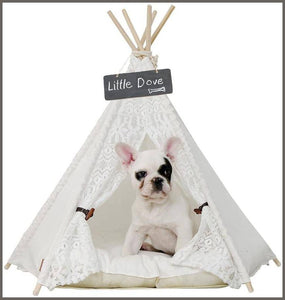 little dove Pet Teepee Dog(Puppy) & Cat Bed - Portable Pet Tents - 