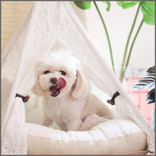 Load image into Gallery viewer, little dove Pet Teepee Dog(Puppy) &amp; Cat Bed - Portable Pet Tents - 
