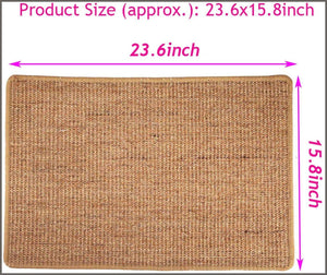 Liyahog Cat Scratcher Mat, Natural Sisal Scratching Pad, Anti-Slip Cat Scratch Rug - 