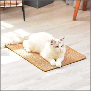 Liyahog Cat Scratcher Mat, Natural Sisal Scratching Pad, Anti-Slip Cat Scratch Rug - 