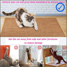 Load image into Gallery viewer, Liyahog Cat Scratcher Mat, Natural Sisal Scratching Pad, Anti-Slip Cat Scratch Rug - 
