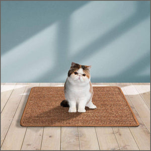 Liyahog Cat Scratcher Mat, Natural Sisal Scratching Pad, Anti-Slip Cat Scratch Rug - 