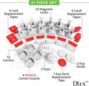 Locks Child Safety 41-Piece Kit with New Upgraded Adhesive [12 Magnet Locks 2 Ke - 