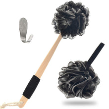 Load image into Gallery viewer, Loofah Back Scrubber with Bamboo Charcoal Loofah Sponge with Long Handle - 
