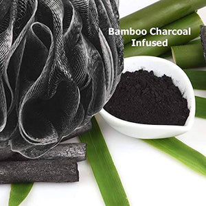 Loofah-Charcoal Back-Scrubber & Bath-Sponges by Shower Bouquet Accessories - 