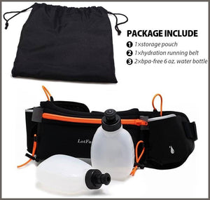 LotFancy Running Hydration Belt Free 2 Water Bottle - 