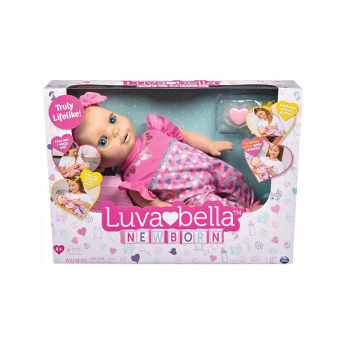Luvabella Newborn Blonde Hair Interactive Baby Doll with Real Expressions - 