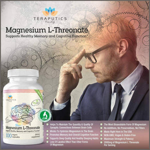 Magnesium L Threonate (Magtein) - 100 Vegan Capsules - 