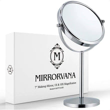 Load image into Gallery viewer, Magnifying Makeup Mirror Double Sided Vanity Tabletop Mirror 7-Inch - 
