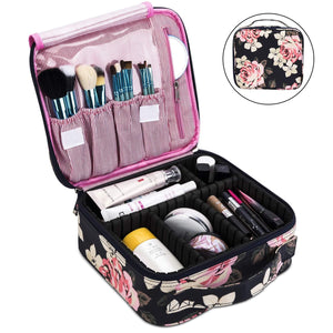 Makeup Bag Travel Cosmetic Bag for Women Nylon Cute Makeup Case Large Dark Blue - 