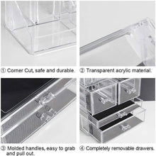 Load image into Gallery viewer, Makeup Organizer 3 Pieces Acrylic Cosmetic Storage Drawers and Jewelry Display - 
