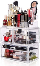 Load image into Gallery viewer, Makeup Organizer 3 Pieces Acrylic Cosmetic Storage Drawers and Jewelry Display - 

