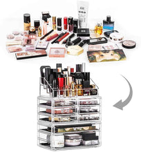 Load image into Gallery viewer, Makeup Organizer Acrylic Cosmetic Storage Drawers and Jewelry Display Box 3 Set - 
