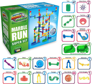Marble Genius Marble Run Super Set - 100 Complete Pieces + Free Instruction App - 
