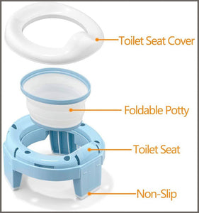 MCGMITT Potty Training Toilet Seat for Toddlers Boys Girls, Portable Baby Toilet Folding Kids Potty Chair Cover with Splash Guard for Travel - 