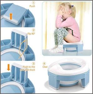 MCGMITT Potty Training Toilet Seat for Toddlers Boys Girls, Portable Baby Toilet Folding Kids Potty Chair Cover with Splash Guard for Travel - 