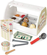 Load image into Gallery viewer, Melissa &amp; Doug 9286 Wooden Scoop and Serve Ice Cream Counter (28 pcs) - 
