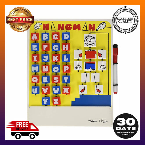 Melissa & Doug Flip to Win Travel Hangman Game White Board, Dry-Erase Marker - 