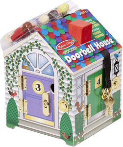 Melissa & Doug Take-Along Wooden Doorbell Dollhouse Poseable Dolls - 