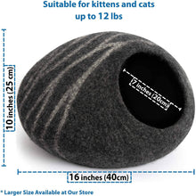 Load image into Gallery viewer, MEOWFIA Premium Felt Cat Bed Cave (Medium) - Handmade 100% Merino Wool Bed - 
