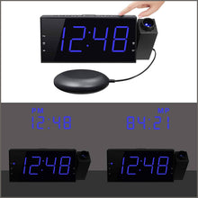 Load image into Gallery viewer, Mesqool Projection Alarm Clock with Bed Shaker, Loud Alarm Sound &amp; Vibrating Projector Clock for Heavy Sleepers - 
