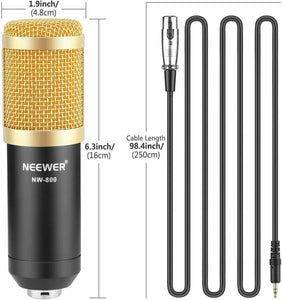 Microphone Condenser+Shock Mount Professional Broadcasting Recording - 