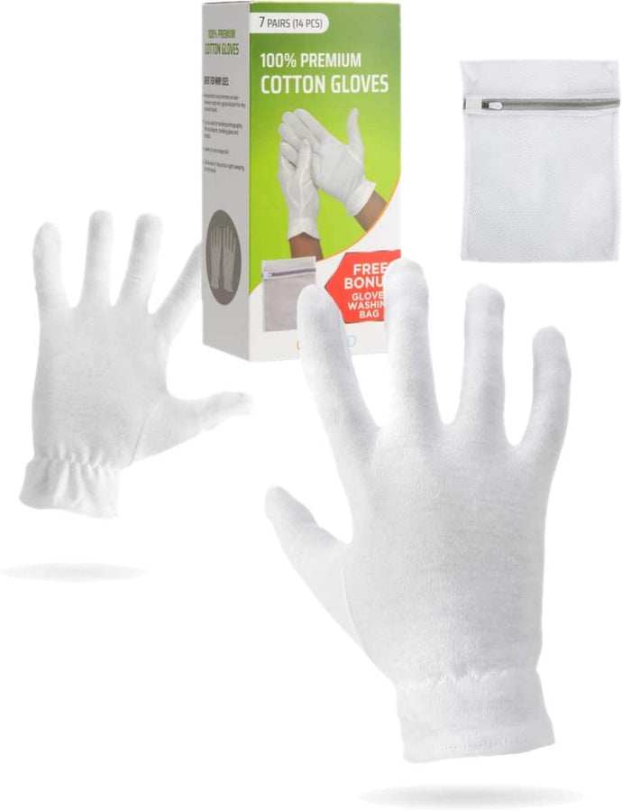 Moisturizing Gloves OverNight Bedtime Cotton Cosmetic Inspection Premium Cloth - 