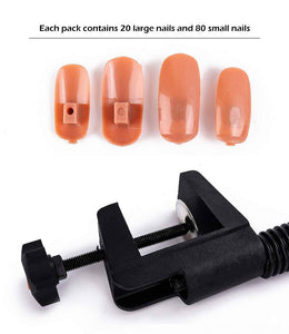 Nail Train Practice Hand for Acrylic Nails-Flexible Moveable Practice Tool - 