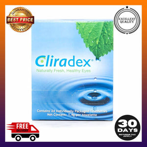 Natural Eyelid Eyelash and Facial Cleansing Towelettes Box of 24 - 