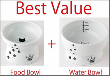 Load image into Gallery viewer, Necoichi Raised Cat Food and Water Bowl Set - 
