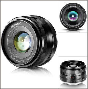 NEEWER 35mm F/1.7 Large Aperture Manual Prime Fixed Lens - 