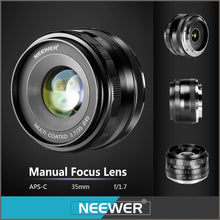 Load image into Gallery viewer, NEEWER 35mm F/1.7 Large Aperture Manual Prime Fixed Lens - 
