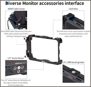 Nitze 5 inch Monitor cage for Atomos Ninja V and Shinobi TP-Ninja V - 