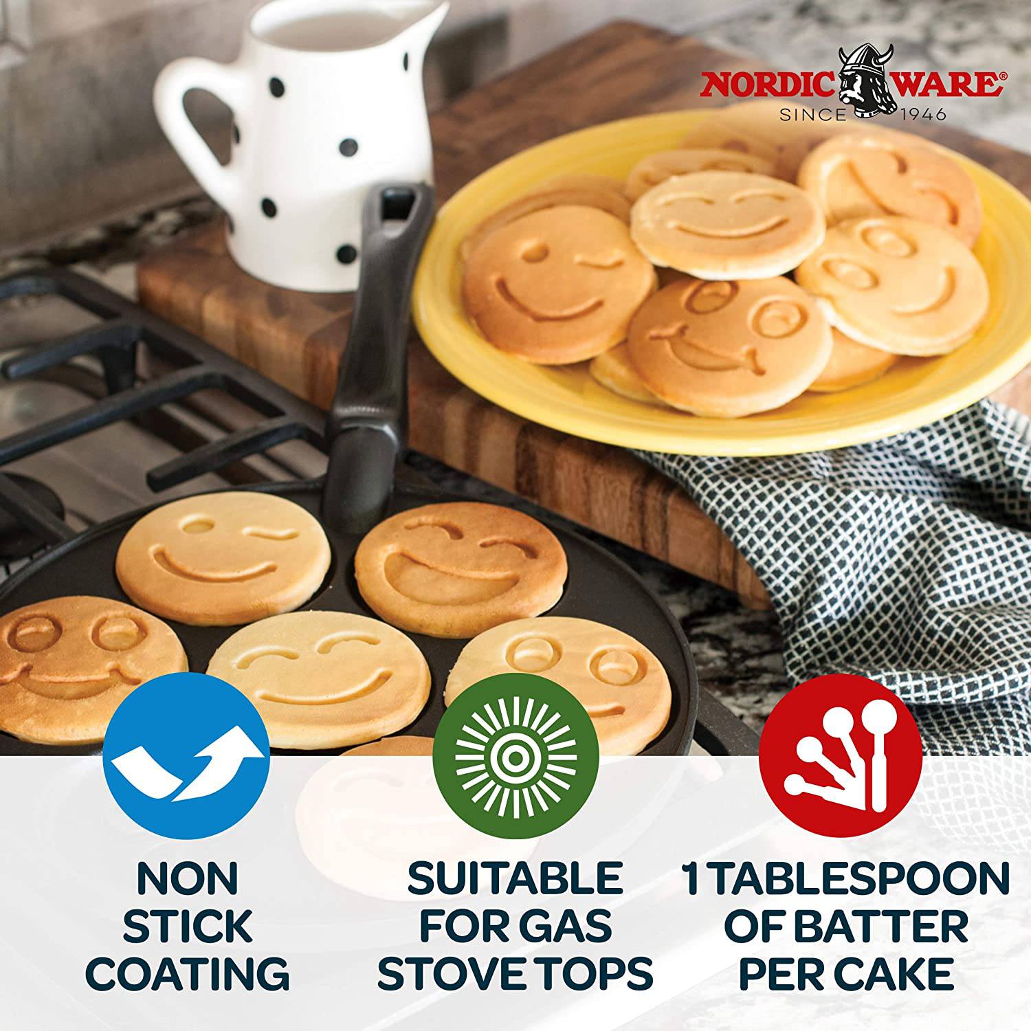 Nordic ware smiley shop face pancake pan