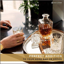 Load image into Gallery viewer, Nou Living 11 Pc Crystal Whiskey Decanter Set with Glasses – Classic Whiskey Decanter - 
