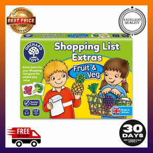 Orchard Toys Match and Spell Game & Shopping List Extras Pack Fruit & Veg Game - 