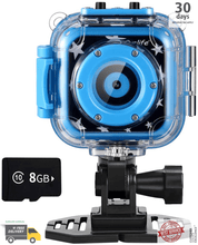 Load image into Gallery viewer, Ourlife Kids Waterproof Camera with Video Recorder Includes 8GB Memory Card Blue - 

