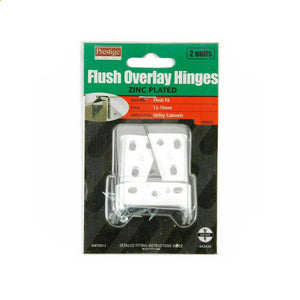 OVERLAY HINGES Zinc Plated Silver 4 PACK (8Pc)  13-16mm or 19-21mm - 