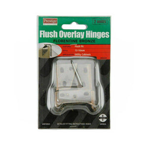OVERLAY HINGES Zinc Plated Silver 4 PACK (8Pc)  13-16mm or 19-21mm - 