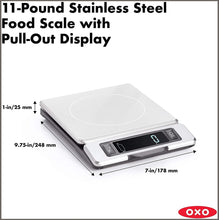 Load image into Gallery viewer, OXO 11214800 Good Grips 11 Pound Stainless Steel Food Scale - 
