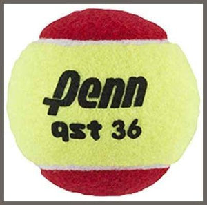 Penn QST 36 Tennis Balls - Youth Felt Red Tennis Balls for Beginners - 